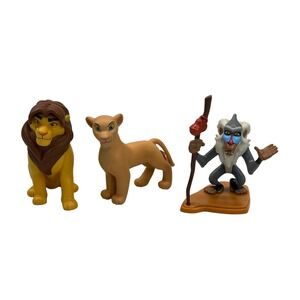 Disney Lion King Mini Figures Simba Nala Rafiki Cake Topper Set 3pc Mufasa PVC